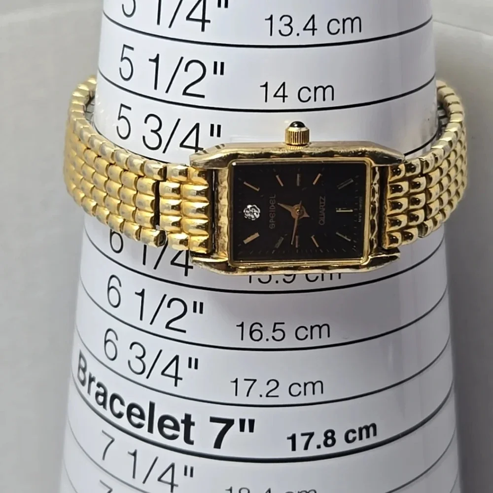 Vintage Womens Speidel Diamond Quartz Watch Stretch Bracelet New Battery Dainty - Picture 6 of 8